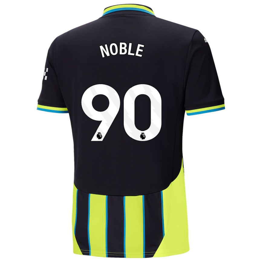 Kinder Fußball Kian Noble #90 Blaugelb Auswärtstrikot Trikot 2024/25 T-Shirt Luxemburg