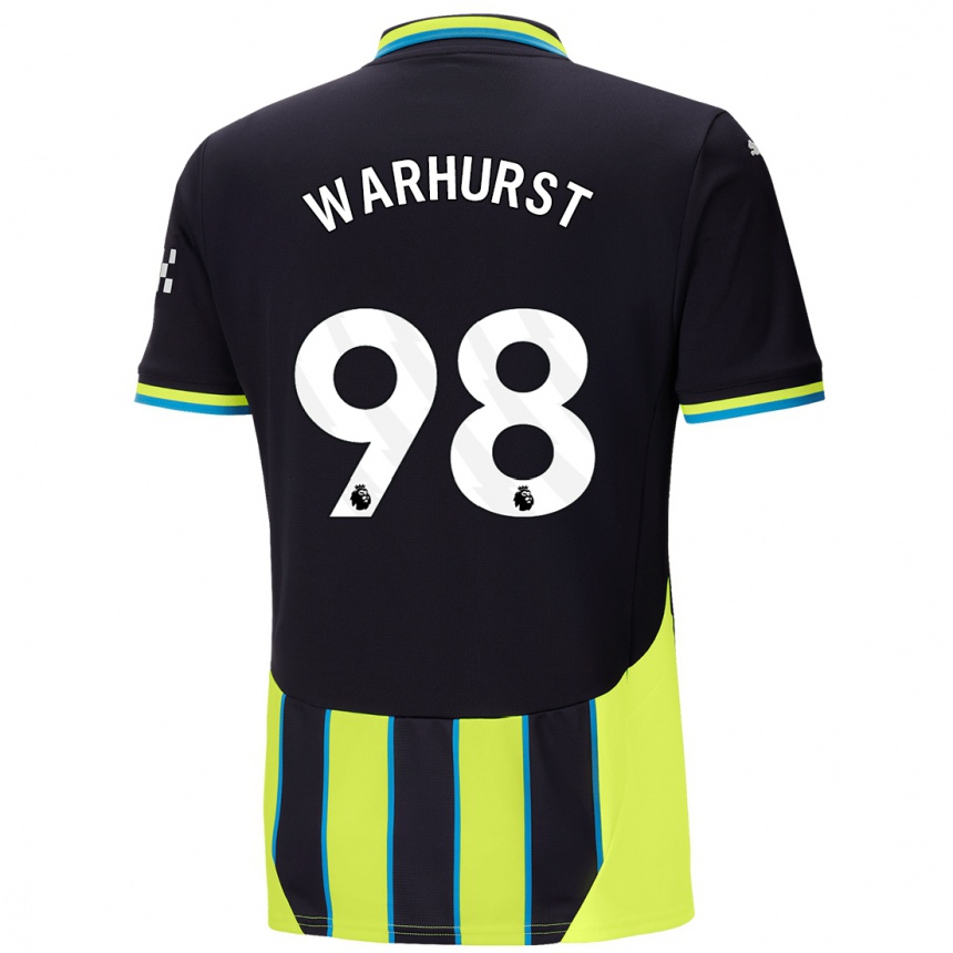 Kinder Fußball Matthew Warhurst #98 Blaugelb Auswärtstrikot Trikot 2024/25 T-Shirt Luxemburg