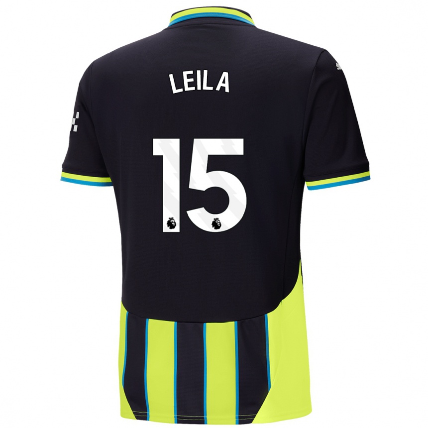 Kinder Fußball Leila Ouahabi #15 Blaugelb Auswärtstrikot Trikot 2024/25 T-Shirt Luxemburg