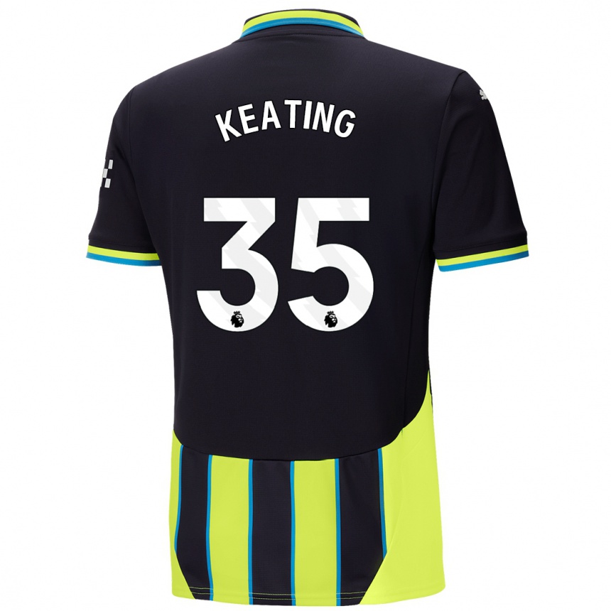 Kinder Fußball Khiara Keating #35 Blaugelb Auswärtstrikot Trikot 2024/25 T-Shirt Luxemburg