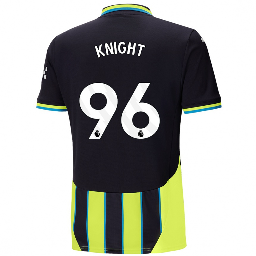 Kinder Fußball Ben Knight #96 Blaugelb Auswärtstrikot Trikot 2024/25 T-Shirt Luxemburg