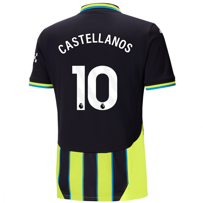 Kinder Fußball Deyna Castellanos #10 Blaugelb Auswärtstrikot Trikot 2024/25 T-Shirt Luxemburg