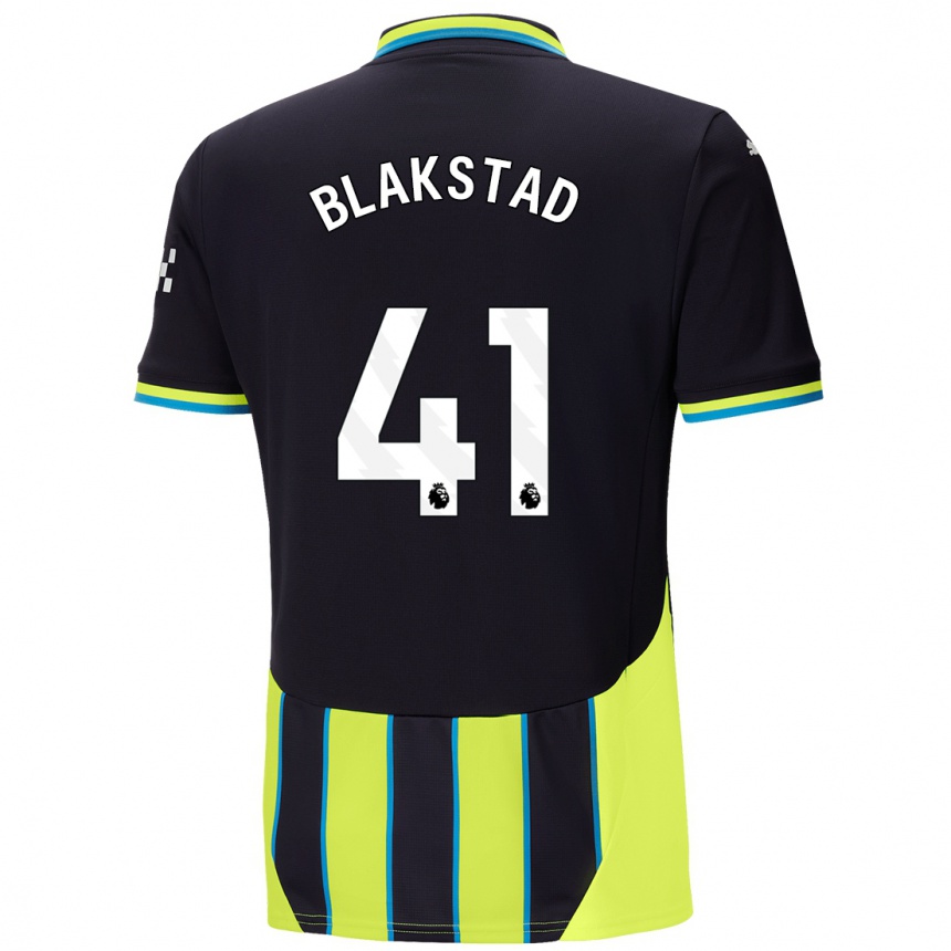 Kinder Fußball Julie Blakstad #41 Blaugelb Auswärtstrikot Trikot 2024/25 T-Shirt Luxemburg