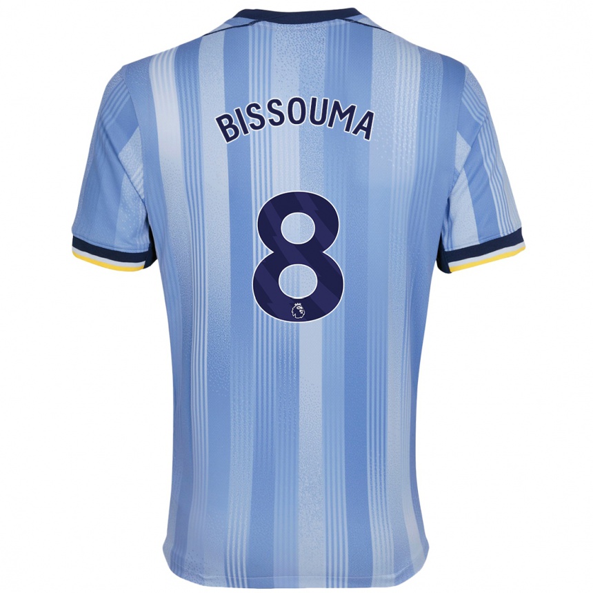 Kinder Fußball Yves Bissouma #8 Hellblau Auswärtstrikot Trikot 2024/25 T-Shirt Luxemburg