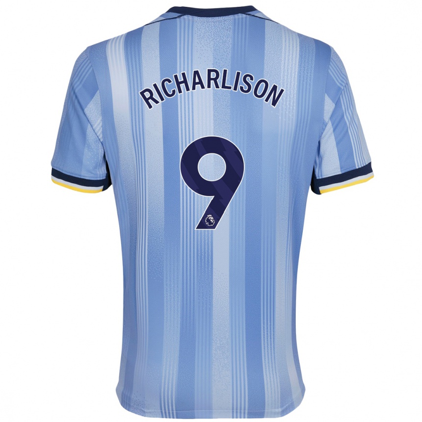 Kinder Fußball Richarlison #9 Hellblau Auswärtstrikot Trikot 2024/25 T-Shirt Luxemburg