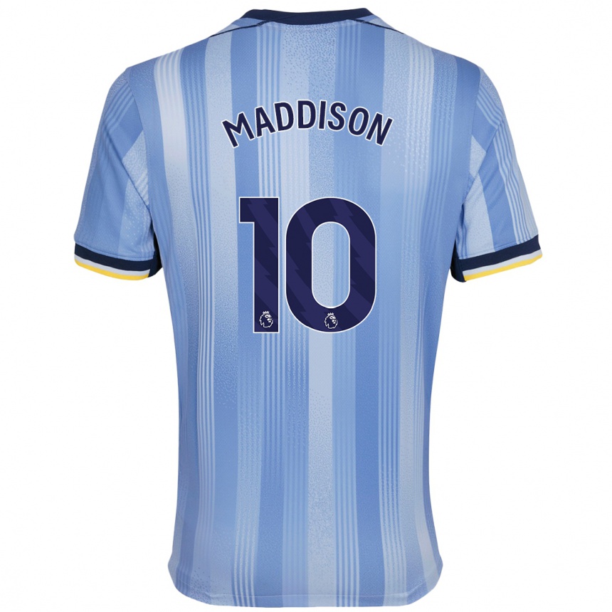 Kinder Fußball James Maddison #10 Hellblau Auswärtstrikot Trikot 2024/25 T-Shirt Luxemburg