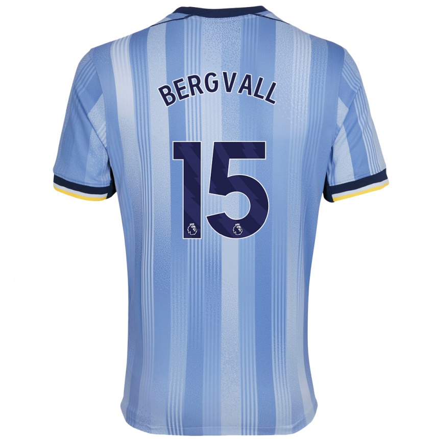 Kinder Fußball Lucas Bergvall #15 Hellblau Auswärtstrikot Trikot 2024/25 T-Shirt Luxemburg