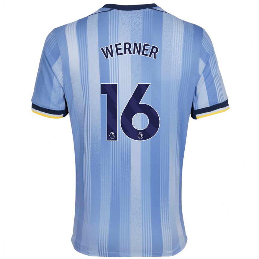 Kinder Fußball Timo Werner #16 Hellblau Auswärtstrikot Trikot 2024/25 T-Shirt Luxemburg