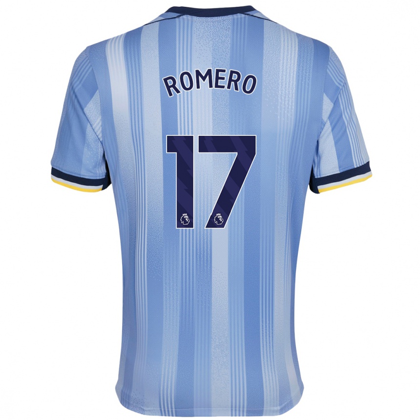 Kinder Fußball Cristian Romero #17 Hellblau Auswärtstrikot Trikot 2024/25 T-Shirt Luxemburg