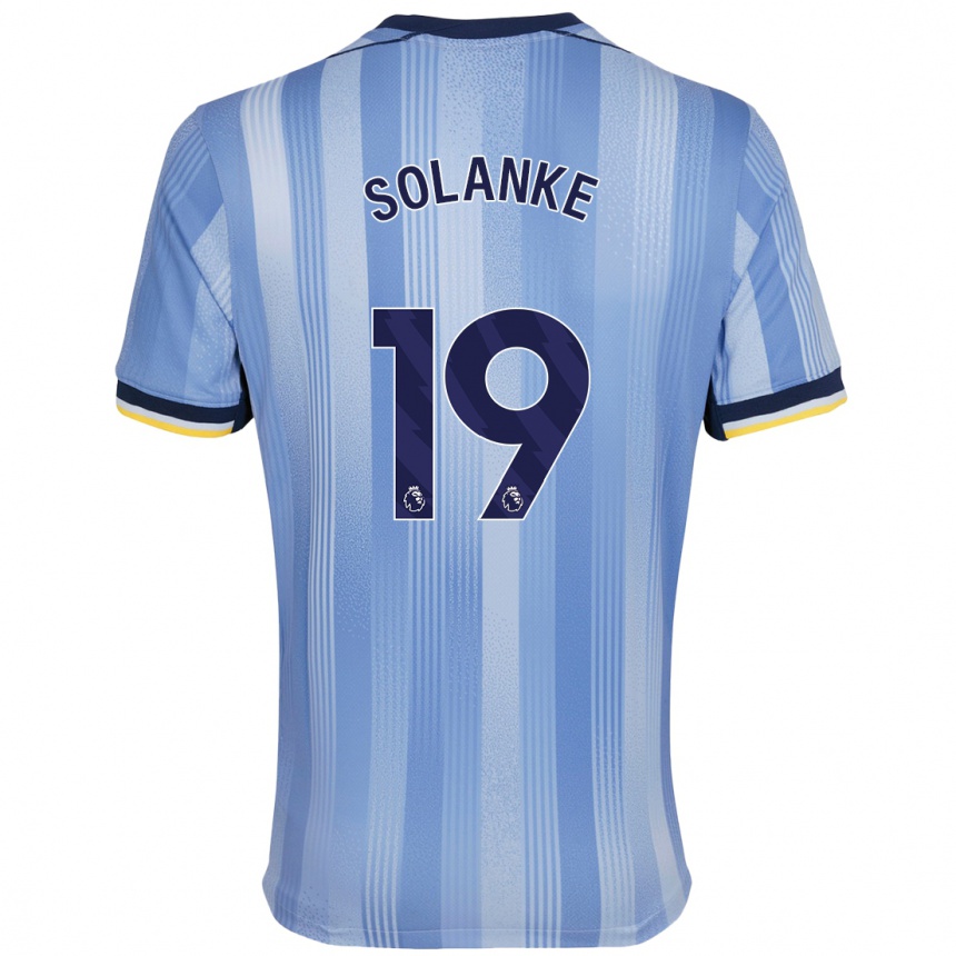 Kinder Fußball Dominic Solanke #19 Hellblau Auswärtstrikot Trikot 2024/25 T-Shirt Luxemburg