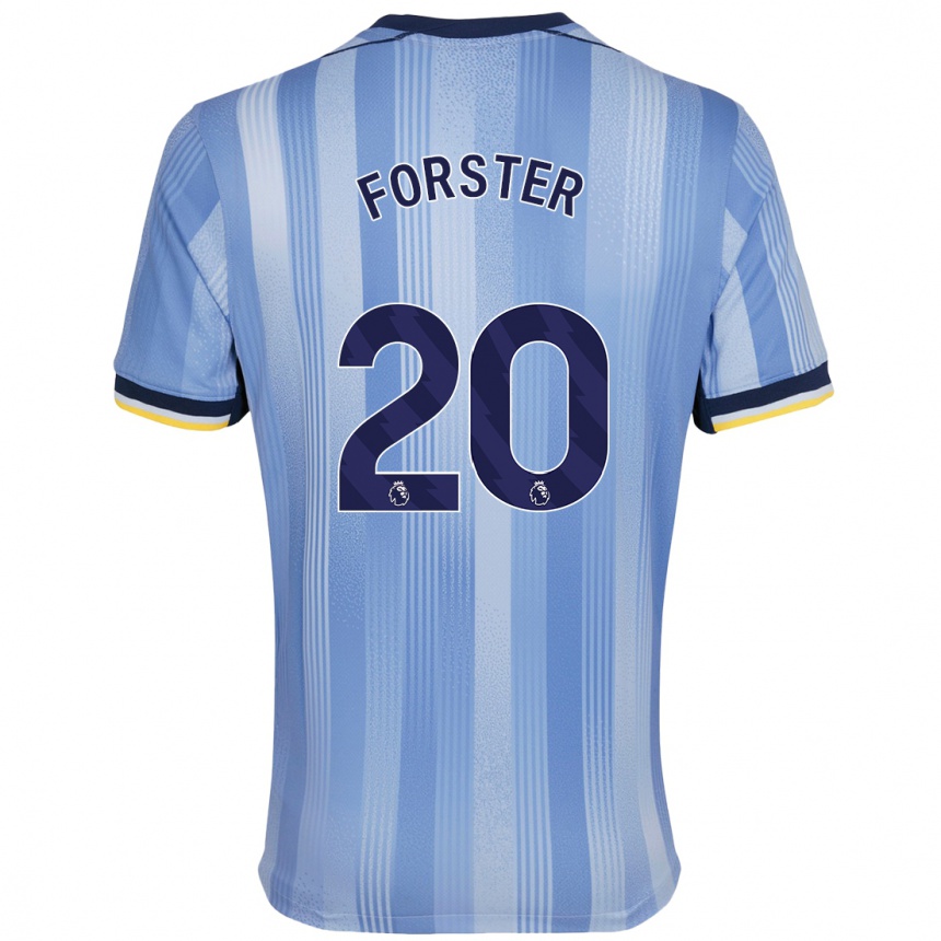 Kinder Fußball Fraser Forster #20 Hellblau Auswärtstrikot Trikot 2024/25 T-Shirt Luxemburg