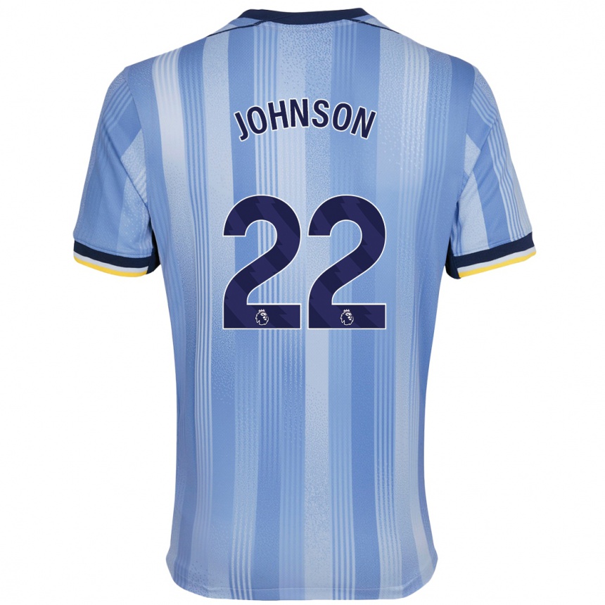 Kinder Fußball Brennan Johnson #22 Hellblau Auswärtstrikot Trikot 2024/25 T-Shirt Luxemburg