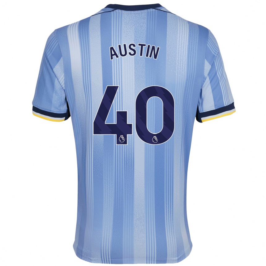 Kinder Fußball Brandon Austin #40 Hellblau Auswärtstrikot Trikot 2024/25 T-Shirt Luxemburg