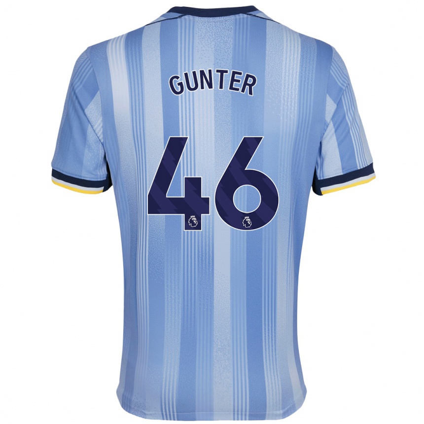 Kinder Fußball Luca Gunter #46 Hellblau Auswärtstrikot Trikot 2024/25 T-Shirt Luxemburg