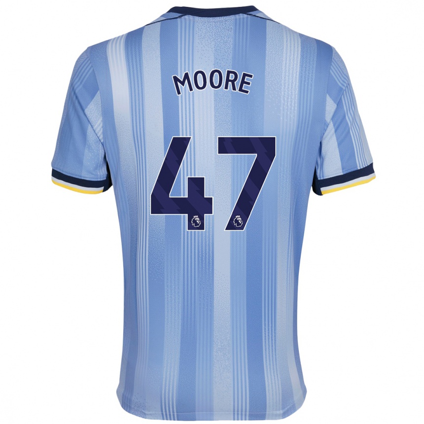 Kinder Fußball Mikey Moore #47 Hellblau Auswärtstrikot Trikot 2024/25 T-Shirt Luxemburg