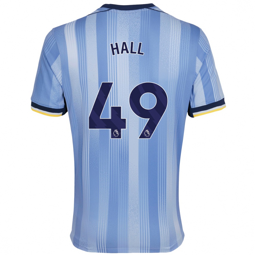 Kinder Fußball Tyrese Hall #49 Hellblau Auswärtstrikot Trikot 2024/25 T-Shirt Luxemburg