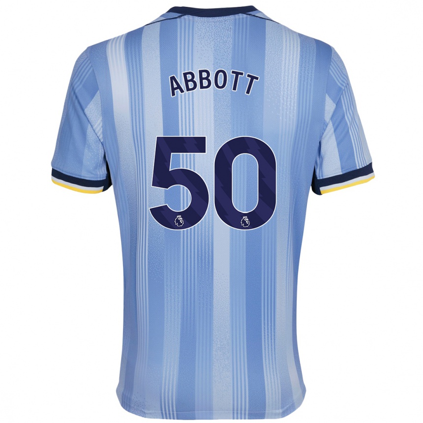 Kinder Fußball George Abbott #50 Hellblau Auswärtstrikot Trikot 2024/25 T-Shirt Luxemburg