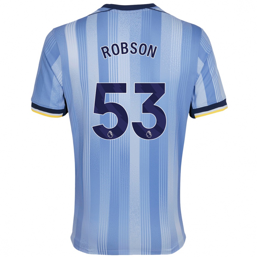 Kinder Fußball Max Robson #53 Hellblau Auswärtstrikot Trikot 2024/25 T-Shirt Luxemburg