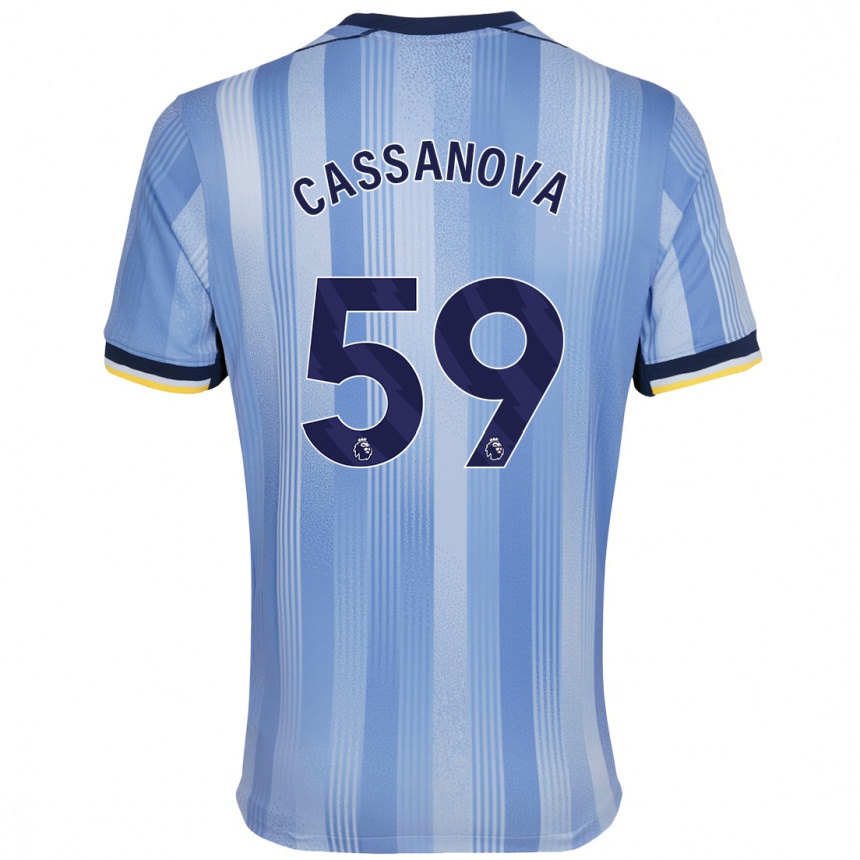 Kinder Fußball Dante Cassanova #59 Hellblau Auswärtstrikot Trikot 2024/25 T-Shirt Luxemburg