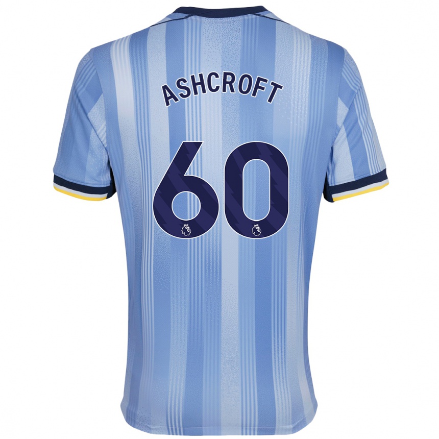 Kinder Fußball Tyrell Ashcroft #60 Hellblau Auswärtstrikot Trikot 2024/25 T-Shirt Luxemburg