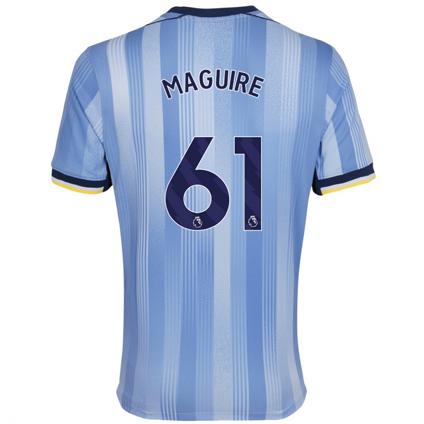 Kinder Fußball Aaron Maguire #61 Hellblau Auswärtstrikot Trikot 2024/25 T-Shirt Luxemburg