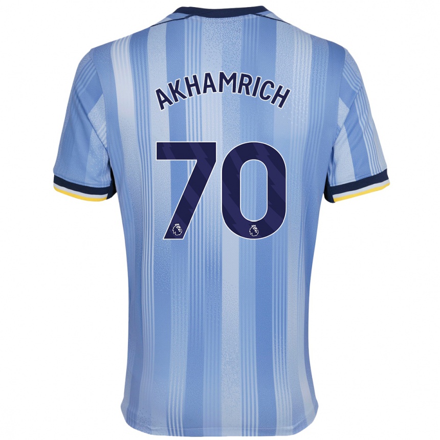 Kinder Fußball Yusuf Akhamrich #70 Hellblau Auswärtstrikot Trikot 2024/25 T-Shirt Luxemburg