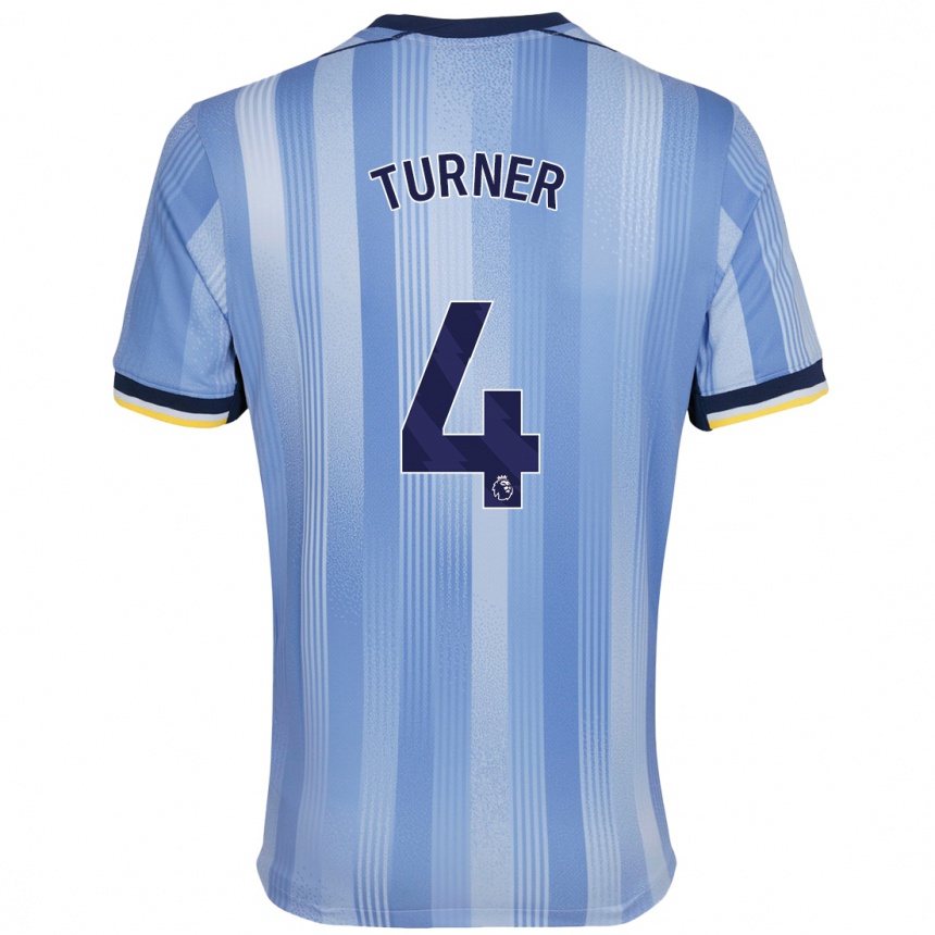 Kinder Fußball Amy Turner #4 Hellblau Auswärtstrikot Trikot 2024/25 T-Shirt Luxemburg