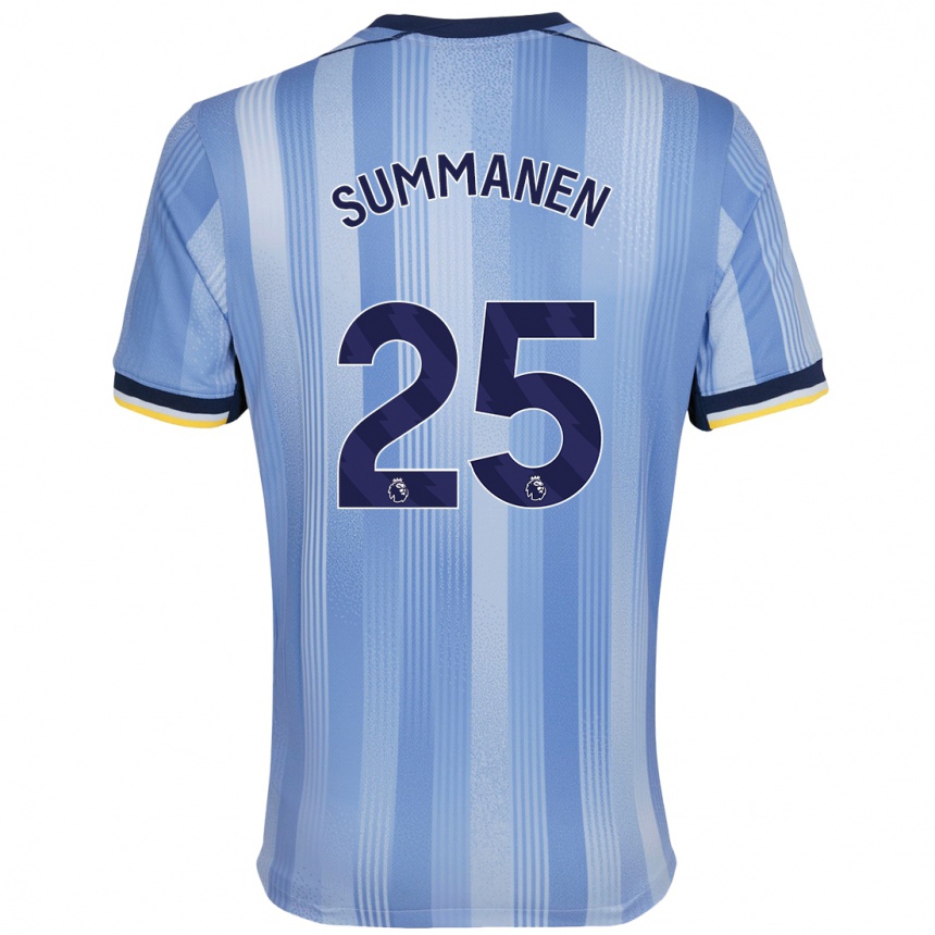 Kinder Fußball Eveliina Summanen #25 Hellblau Auswärtstrikot Trikot 2024/25 T-Shirt Luxemburg