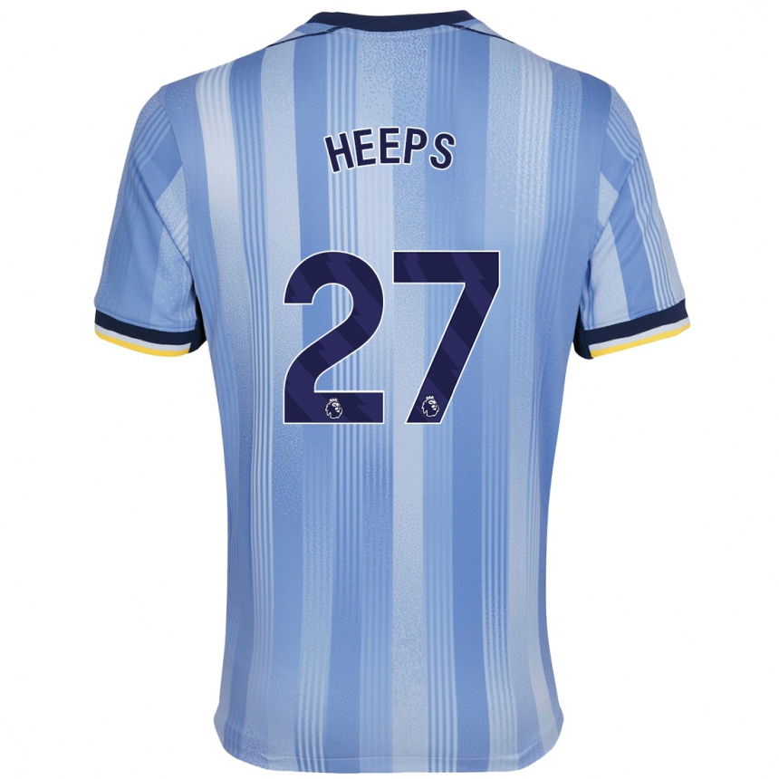 Kinder Fußball Eleanor Heeps #27 Hellblau Auswärtstrikot Trikot 2024/25 T-Shirt Luxemburg