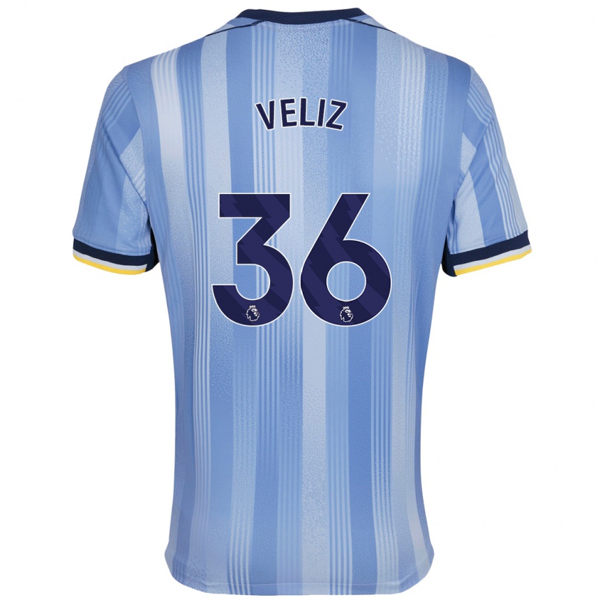 Kinder Fußball Alejo Véliz #36 Hellblau Auswärtstrikot Trikot 2024/25 T-Shirt Luxemburg