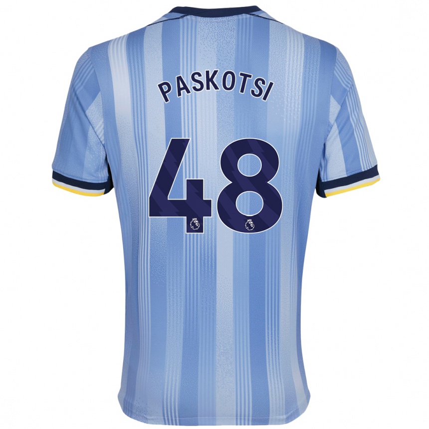 Kinder Fußball Maksim Paskotsi #48 Hellblau Auswärtstrikot Trikot 2024/25 T-Shirt Luxemburg