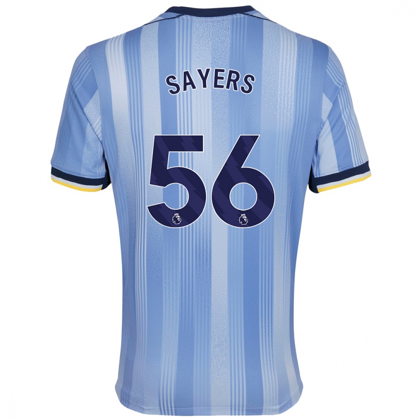 Kinder Fußball Charlie Sayers #56 Hellblau Auswärtstrikot Trikot 2024/25 T-Shirt Luxemburg