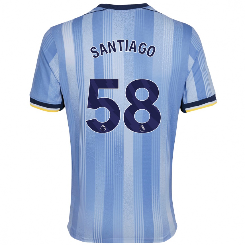 Kinder Fußball Yago Santiago #58 Hellblau Auswärtstrikot Trikot 2024/25 T-Shirt Luxemburg