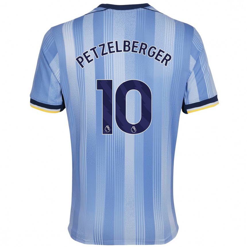 Kinder Fußball Ramona Petzelberger #10 Hellblau Auswärtstrikot Trikot 2024/25 T-Shirt Luxemburg