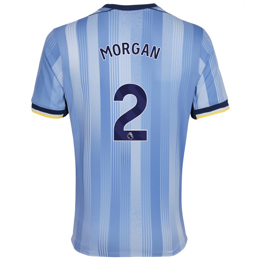 Kinder Fußball Esther Morgan #2 Hellblau Auswärtstrikot Trikot 2024/25 T-Shirt Luxemburg