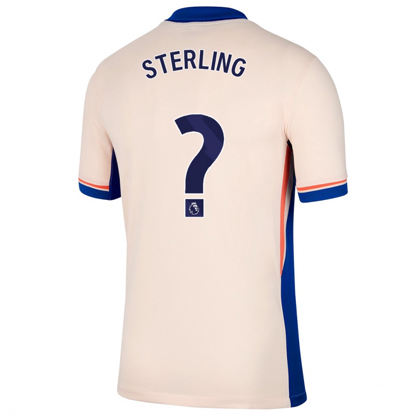 Kinder Fußball Raheem Sterling #0 Hellbeige Auswärtstrikot Trikot 2024/25 T-Shirt Luxemburg