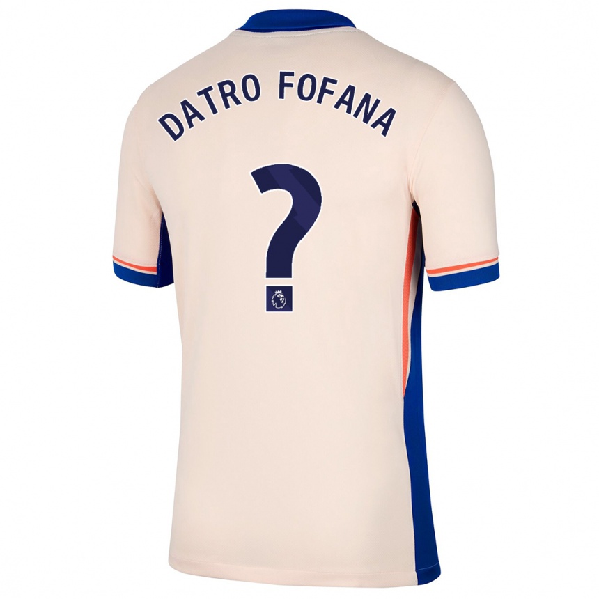 Kinder Fußball David Datro Fofana #0 Hellbeige Auswärtstrikot Trikot 2024/25 T-Shirt Luxemburg