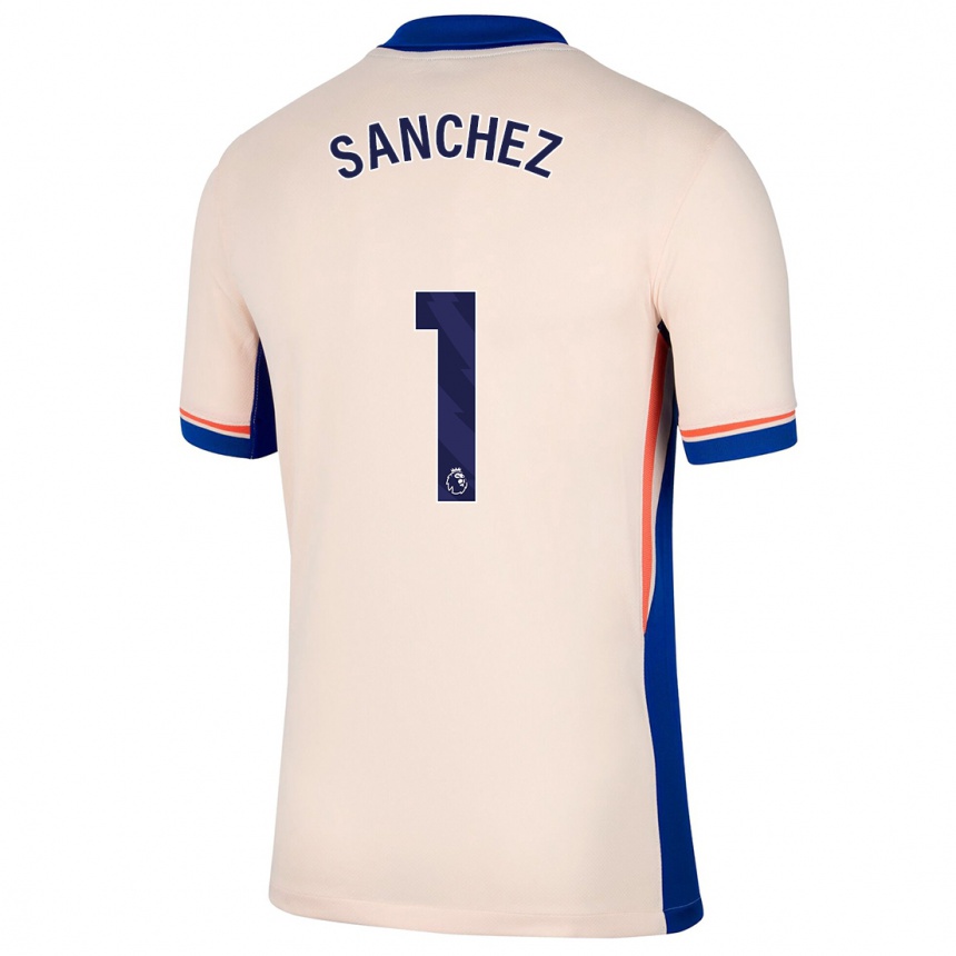 Kinder Fußball Robert Sánchez #1 Hellbeige Auswärtstrikot Trikot 2024/25 T-Shirt Luxemburg