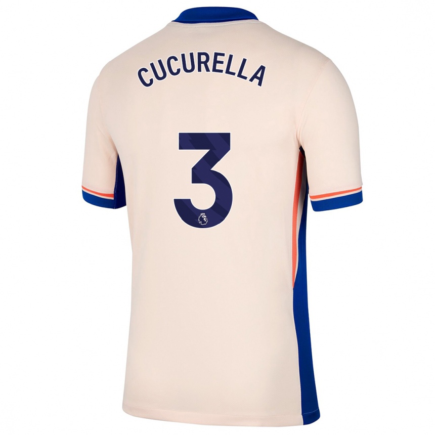 Kinder Fußball Marc Cucurella #3 Hellbeige Auswärtstrikot Trikot 2024/25 T-Shirt Luxemburg