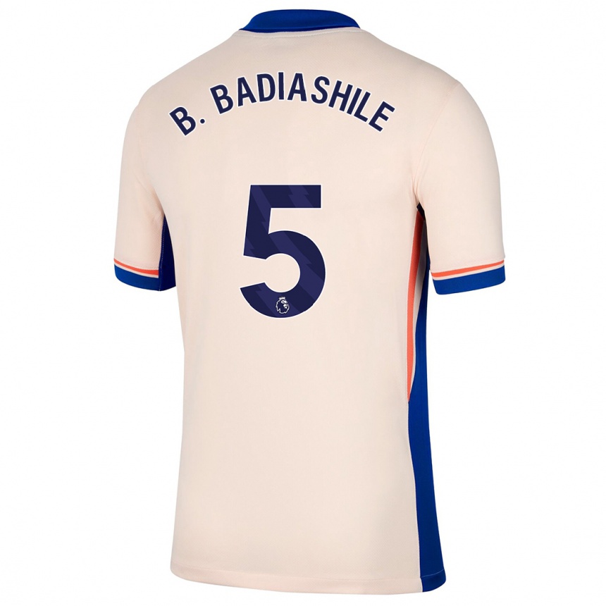 Kinder Fußball Benoît Badiashile #5 Hellbeige Auswärtstrikot Trikot 2024/25 T-Shirt Luxemburg