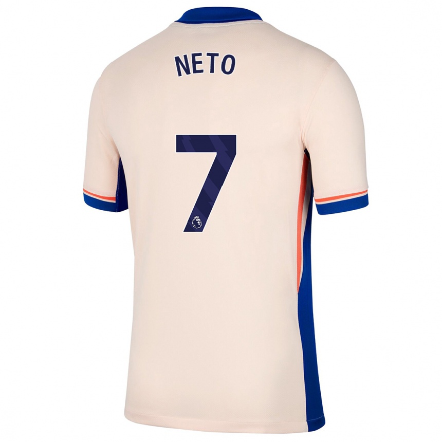 Kinder Fußball Pedro Neto #7 Hellbeige Auswärtstrikot Trikot 2024/25 T-Shirt Luxemburg