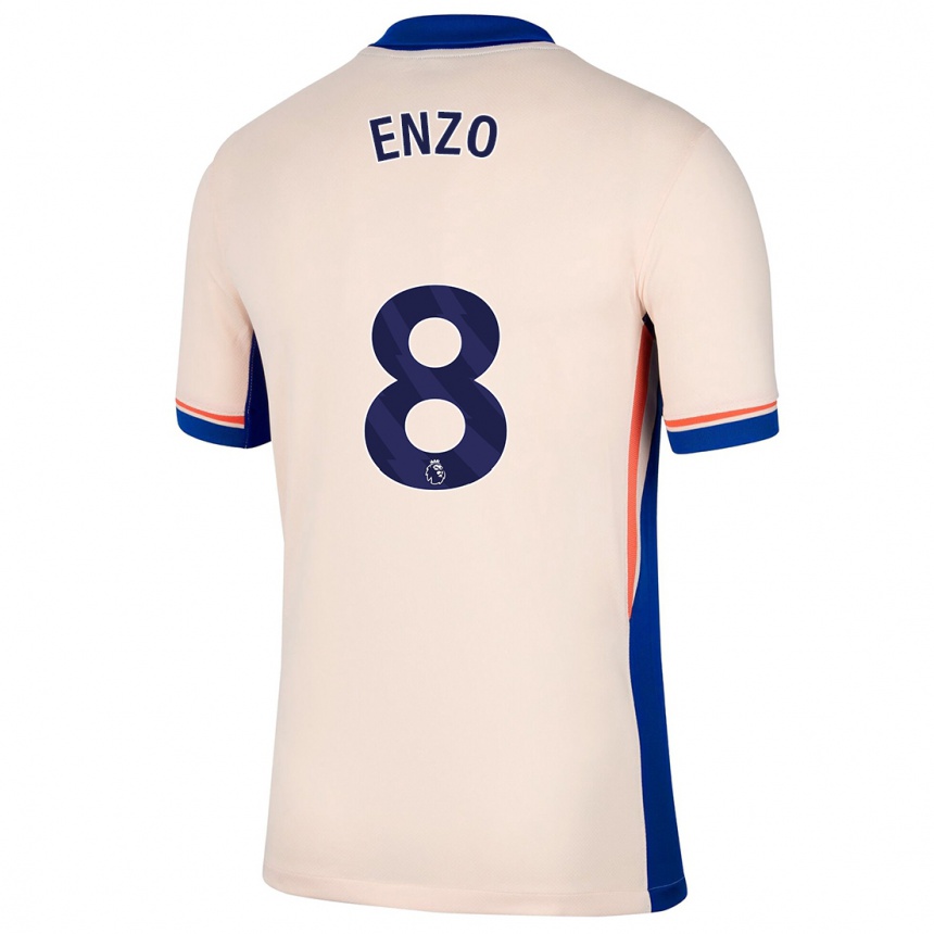 Kinder Fußball Enzo Fernández #8 Hellbeige Auswärtstrikot Trikot 2024/25 T-Shirt Luxemburg