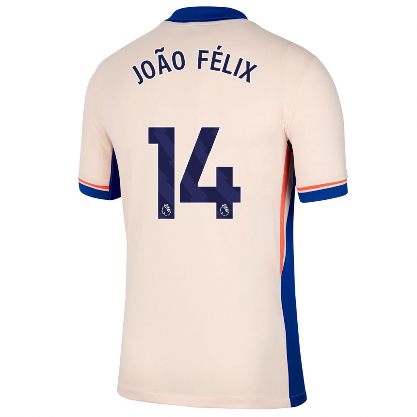 Kinder Fußball Joao Felix #14 Hellbeige Auswärtstrikot Trikot 2024/25 T-Shirt Luxemburg