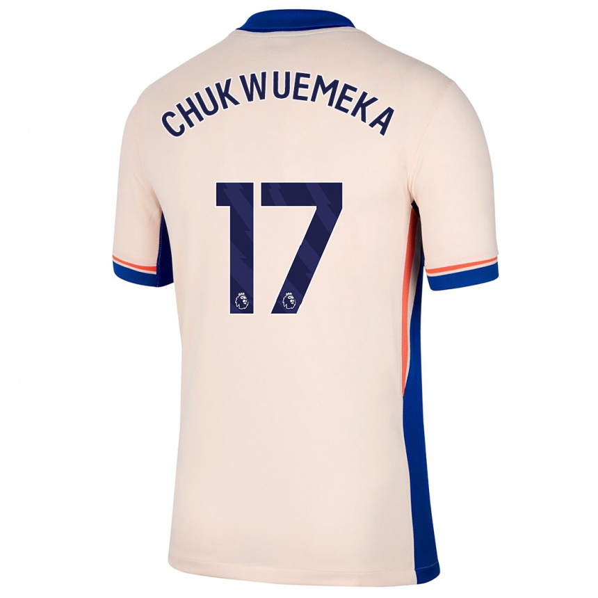 Kinder Fußball Carney Chukwuemeka #17 Hellbeige Auswärtstrikot Trikot 2024/25 T-Shirt Luxemburg