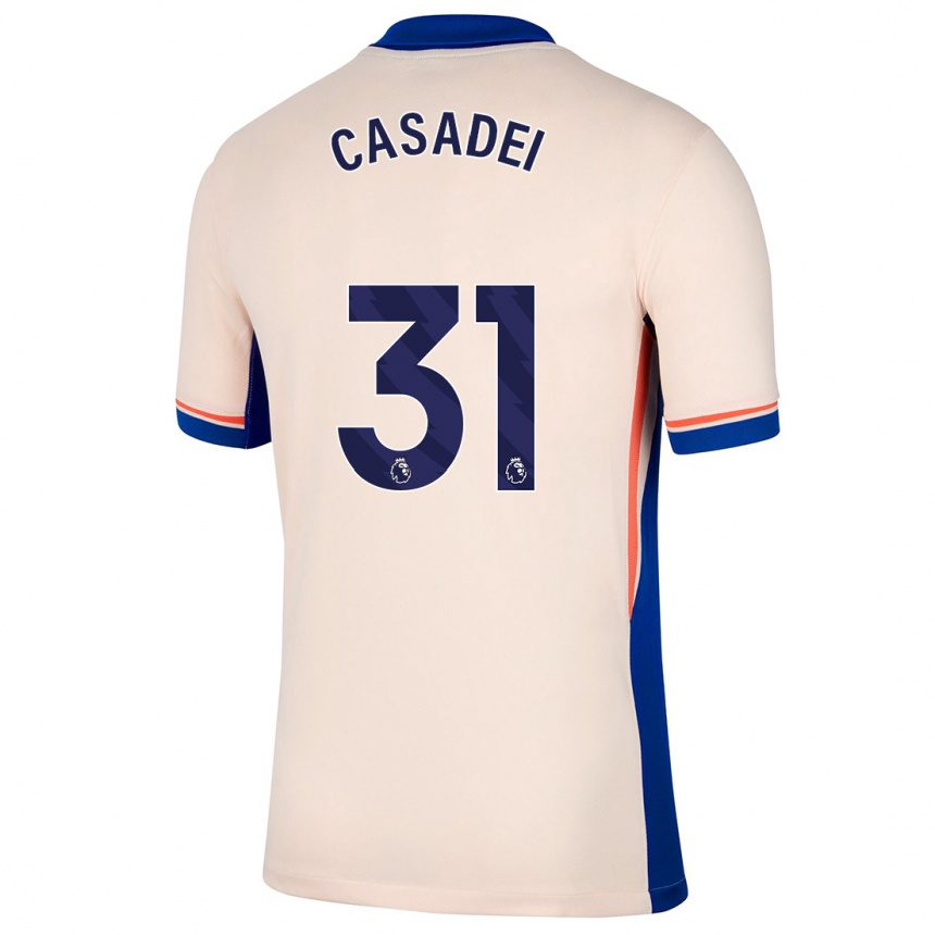 Kinder Fußball Cesare Casadei #31 Hellbeige Auswärtstrikot Trikot 2024/25 T-Shirt Luxemburg