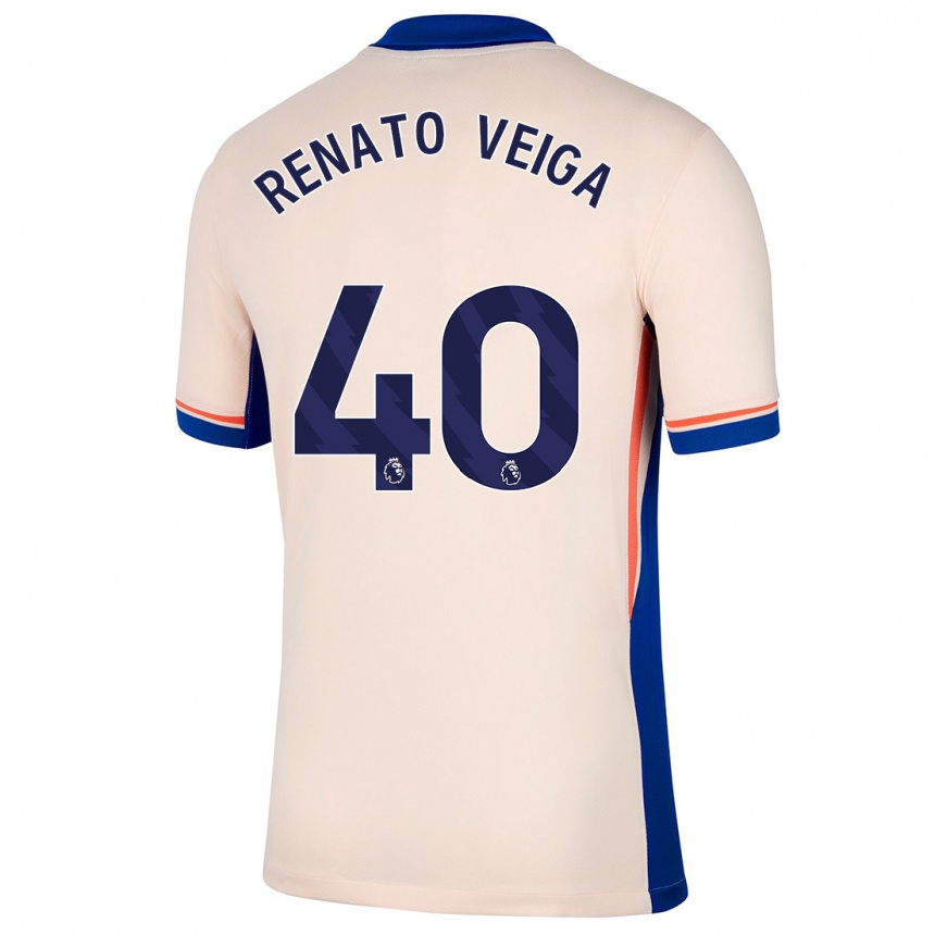 Kinder Fußball Renato Veiga #40 Hellbeige Auswärtstrikot Trikot 2024/25 T-Shirt Luxemburg