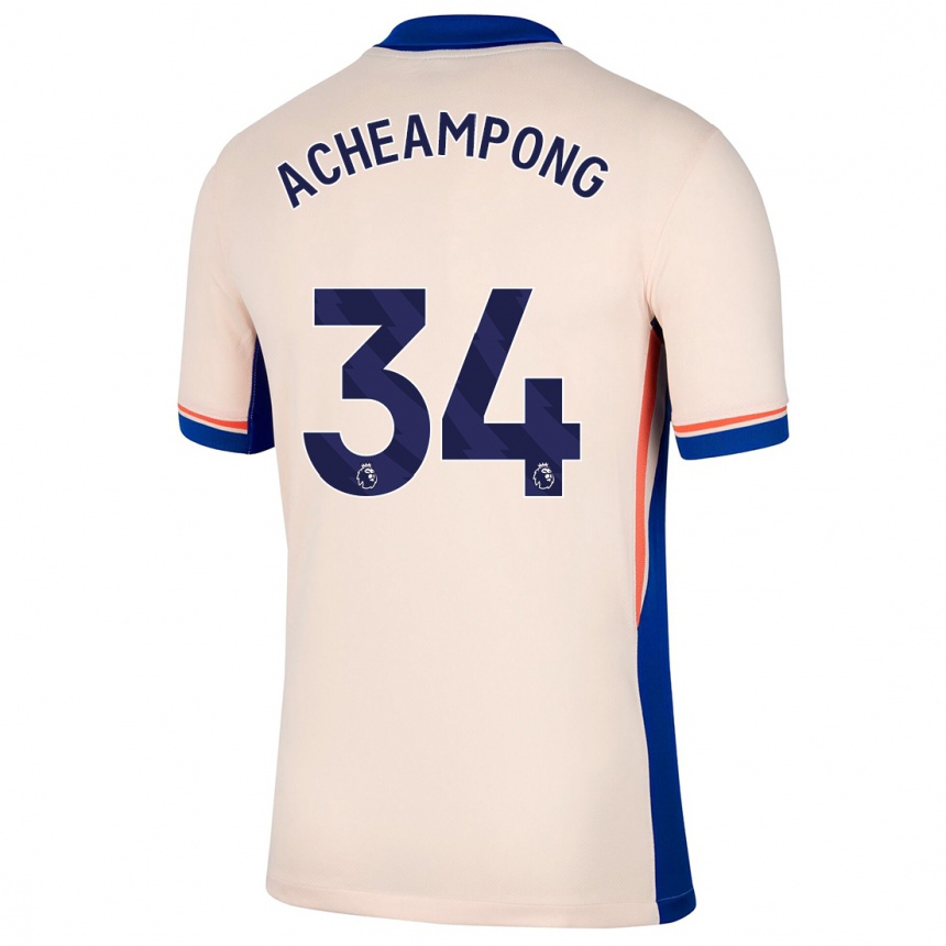 Kinder Fußball Josh Acheampong #34 Hellbeige Auswärtstrikot Trikot 2024/25 T-Shirt Luxemburg