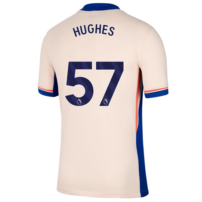 Kinder Fußball Brodi Hughes #57 Hellbeige Auswärtstrikot Trikot 2024/25 T-Shirt Luxemburg