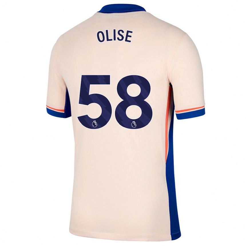 Kinder Fußball Richard Olise #58 Hellbeige Auswärtstrikot Trikot 2024/25 T-Shirt Luxemburg