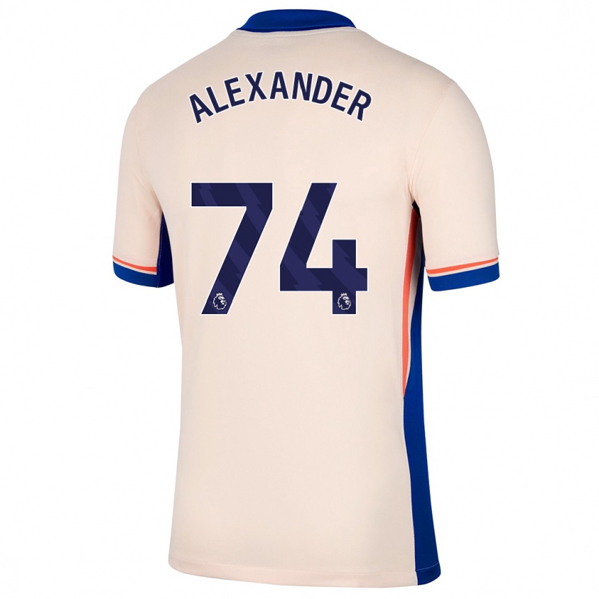 Kinder Fußball Reiss Alexander Russell-Denny #74 Hellbeige Auswärtstrikot Trikot 2024/25 T-Shirt Luxemburg